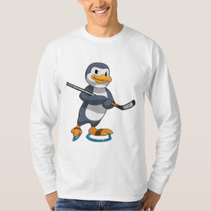 Pinguin beim Eishockey mit Eishockeyschläger T-Shirt