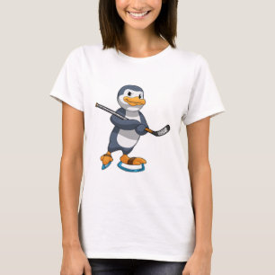 Pinguin beim Eishockey mit Eishockeyschläger T-Shirt
