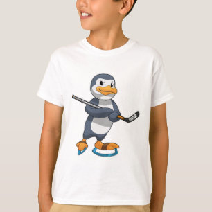 Pinguin beim Eishockey mit Eishockeyschläger T-Shirt