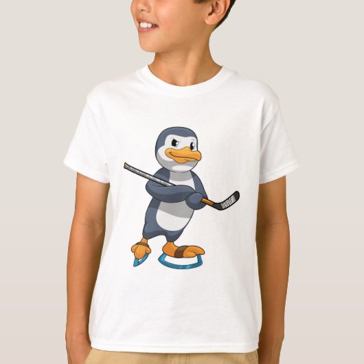 Pinguin beim Eishockey mit Eishockeyschläger T-Shirt (Vorderseite)