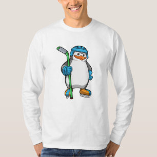 Pinguin beim Eishockey mit Eishockeyschläger T-Shirt