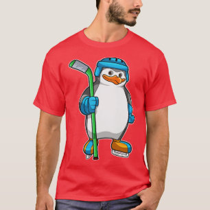 Pinguin beim Eishockey mit Eishockeystick 1 T-Shirt