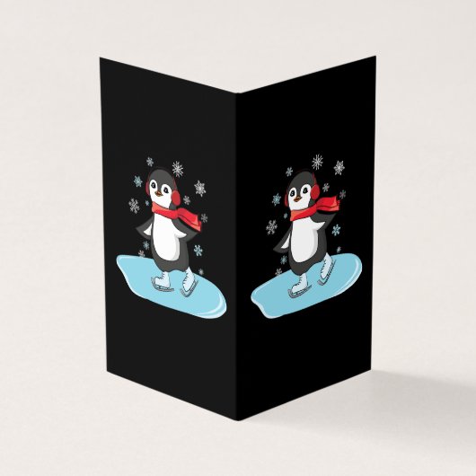 Pinguin beim Eislaufen (Vorderseite)