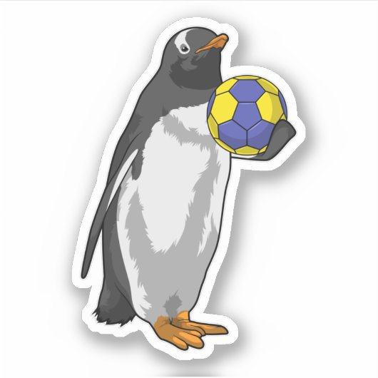 Pinguin beim Handball Sports Aufkleber (Vorderseite)