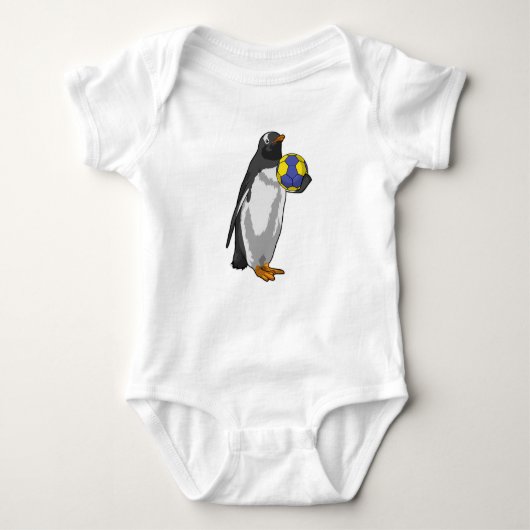Pinguin beim Handball Sports Baby Strampler (Vorderseite)