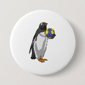 Pinguin beim Handball Sports Button (Vorderseite)