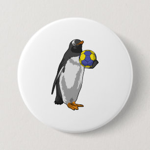 Pinguin beim Handball Sports Button