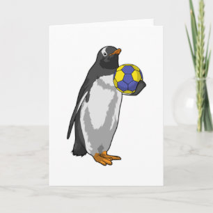 Pinguin beim Handballsport Karte