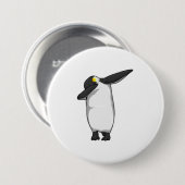 Pinguin beim Hip Hop Dance Dab Button (Vorne & Hinten)
