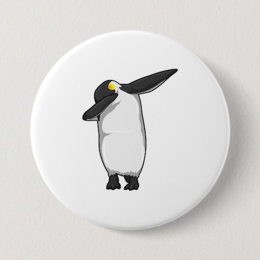 Pinguin beim Hip Hop Dance Dab Button (Vorderseite)