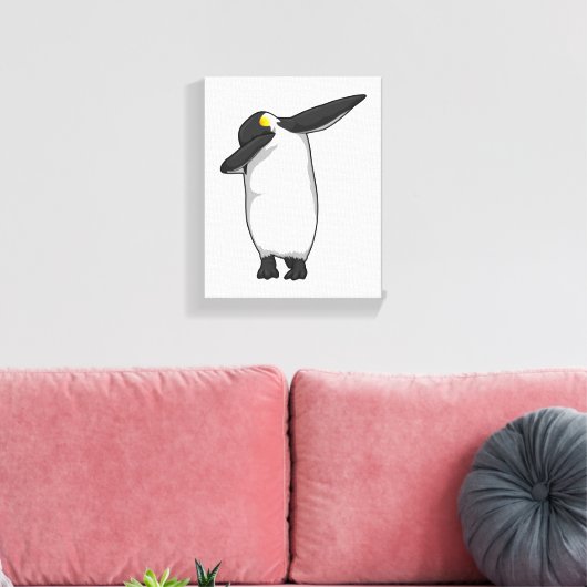 Pinguin beim Hip Hop Dance Dab Leinwanddruck (Insitu (Wohnzimmer))