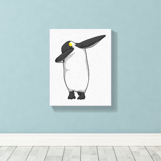 Pinguin beim Hip Hop Dance Dab Leinwanddruck (Insitu (Holzboden))