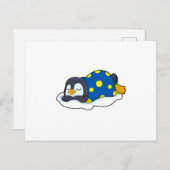 Pinguin beim Schlafen mit Blanket Postkarte (Vorne/Hinten)