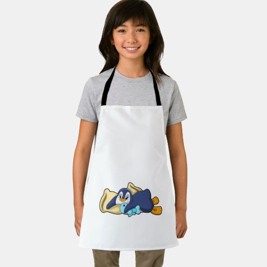 Pinguin beim Schlafen mit Kissen Schürze (Insitu)