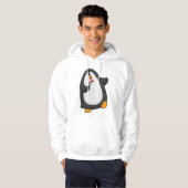 Pinguin beim Singen mit Mikrofon und Krawatte Hoodie (Vorne ganz)