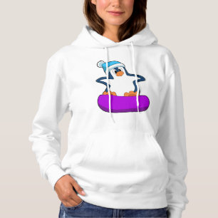 Pinguin beim Snowboarden mit Snowboard Hoodie