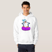 Pinguin beim Snowboarden mit Snowboard Hoodie (Vorne ganz)