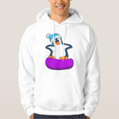 Pinguin beim Snowboarden mit Snowboard Hoodie (Vorderseite)