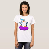 Pinguin beim Snowboarden mit Snowboard T-Shirt (Vorne ganz)