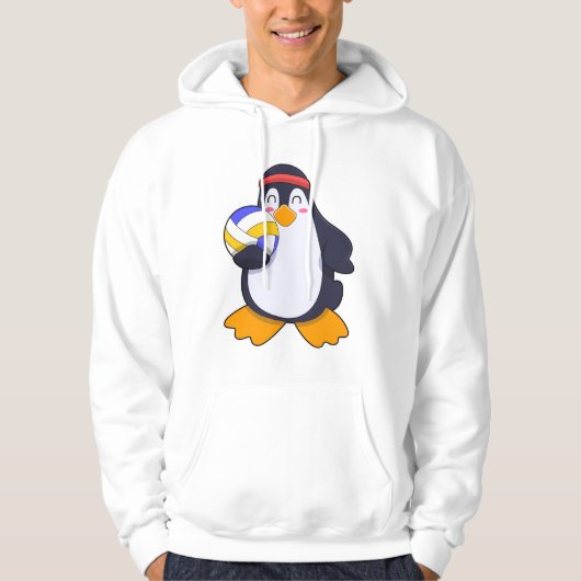 Pinguin beim Volleyball-Sport Hoodie (Vorderseite)