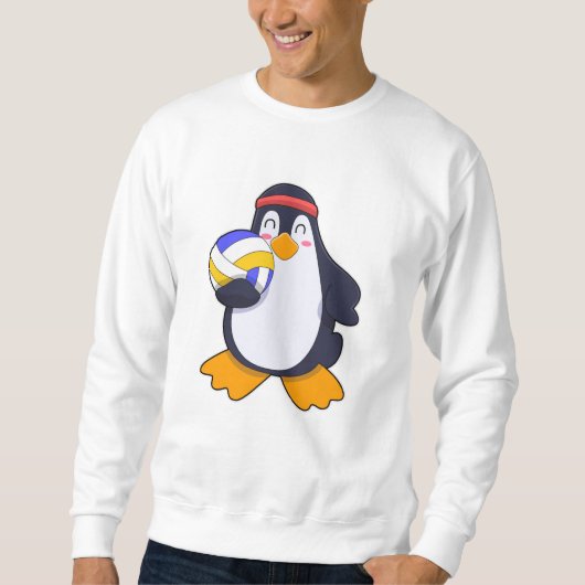 Pinguin beim Volleyball-Sport Sweatshirt (Vorderseite)