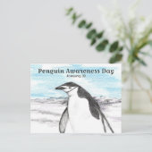 Pinguin-Bewusstseinstag 20. Januar Winter Postkarte (Stehend Vorderseite)