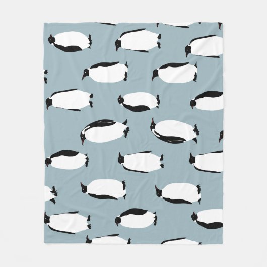 Pinguin Bird Animal Niedlich Pattern Fleecedecke (Vorderseite)