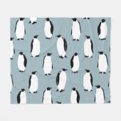 Pinguin Bird Animal Niedlich Pattern Fleecedecke (Vorderseite (Horizontal))