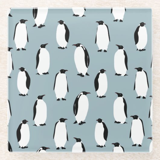 Pinguin Bird Animal Niedlich Pattern Glasuntersetzer (Vorderseite)
