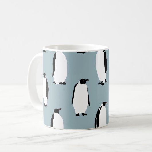 Pinguin Bird Animal Niedlich Pattern Kaffeetasse (Vorderseite Links)