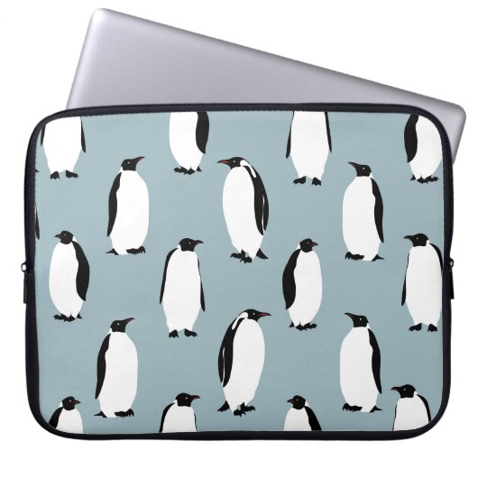 Pinguin Bird Animal Niedlich Pattern Laptopschutzhülle (Vorderseite)