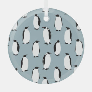 Pinguin Bird Animal Niedlich Pattern Ornament Aus Glas