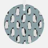 Pinguin Bird Animal Niedlich Pattern Ornament Aus Glas (Rückseite)