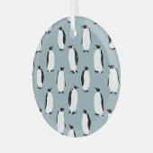 Pinguin Bird Animal Niedlich Pattern Ornament Aus Glas (Vorderseite links)