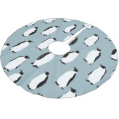 Pinguin Bird Animal Niedlich Pattern Polyester Weihnachtsbaumdecke (Schrägansicht)