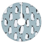 Pinguin Bird Animal Niedlich Pattern Polyester Weihnachtsbaumdecke (Vorderseite)