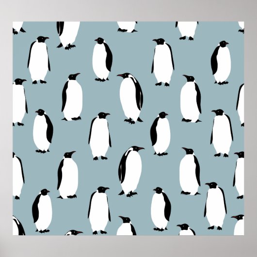 Pinguin Bird Animal Niedlich Pattern Poster (Vorne)