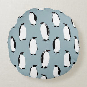 Pinguin Bird Animal Niedlich Pattern Rundes Kissen
