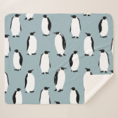 Pinguin Bird Animal Niedlich Pattern Sherpadecke (Vorderseite (Horizontal))