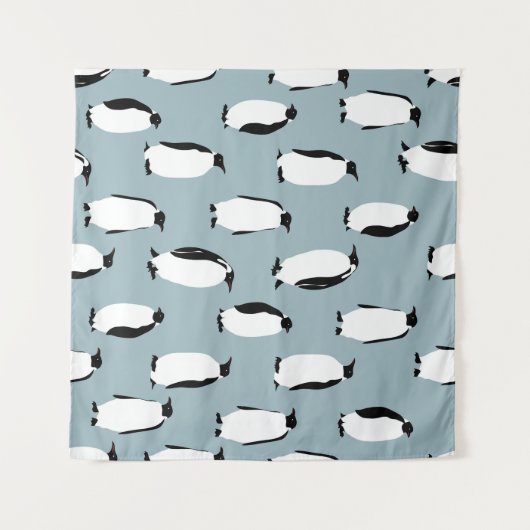 Pinguin Bird Animal Niedlich Pattern Wandteppich (Vorderseite (Horizontal))