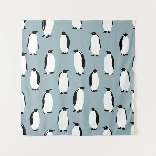 Pinguin Bird Animal Niedlich Pattern Wandteppich (Vorderseite)