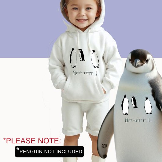 Pinguin Bird Antarktis Personalisierter Winterweiß Hoodie