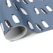 Pinguin Bird Blue Antarktic Animal Polar Geschenkpapier (Rolleneckpunkt)