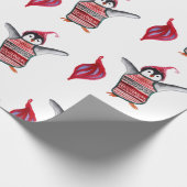 Pinguin Birds Wrapping Paper Geschenkpapier (Ecke)