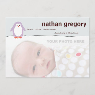 Pinguin-Birth-Ankündigung Ankündigung