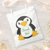 Pinguin Birthday Party Green Geschenktütchen (Ausgeschnitten)
