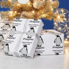 Pinguin bitte lehre mich, wie man den sonnigen Pin Geschenkpapier