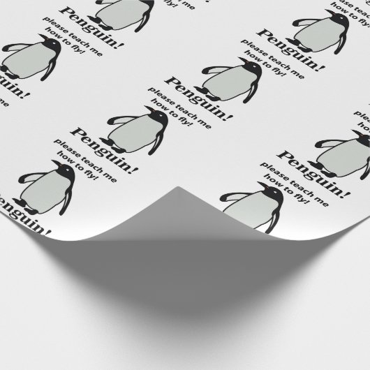Pinguin bitte lehre mich, wie man den sonnigen Pin Geschenkpapier (Ecke)
