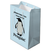 Pinguin bitte lehre mich, wie man den sonnigen Pin Mittlere Geschenktüte (Rückseite Schrägansicht)