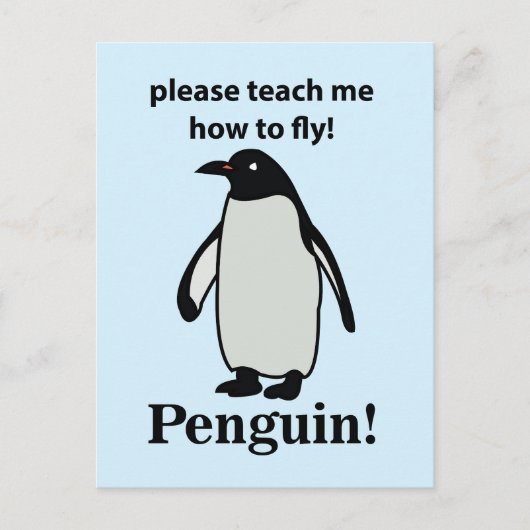 Pinguin bitte lehre mich, wie man den sonnigen Pin Postkarte (Vorderseite)